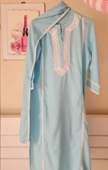 Sky blue readymade dress
