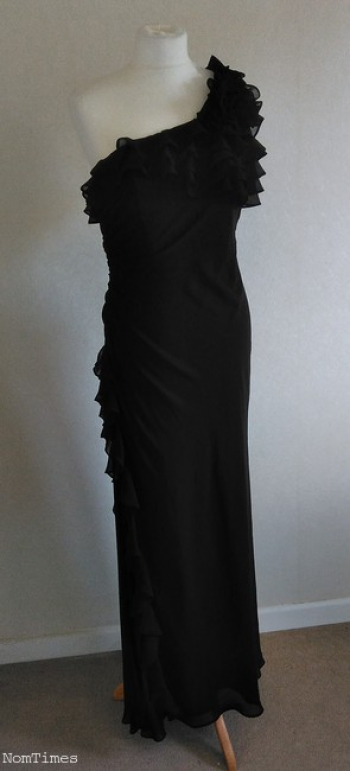 New. Designer Pearce Fionda Black Evening Dress, Size 8