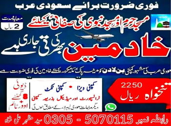Jobs offer For Male & Female in Saudia Arabia, Company Visa, Work need