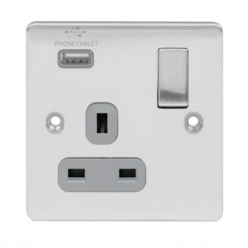 Chrome Finished Modern USB Sockets in West Midlands, UK