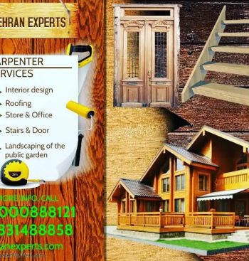 Carpenter kitchen cabinets racks partition wood door reeling repair