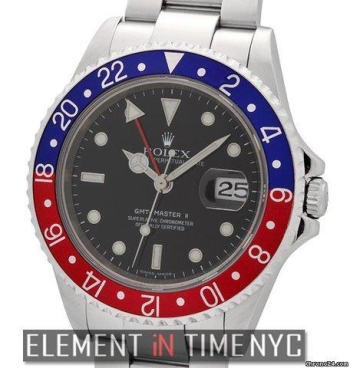 Rolex GMT-Master II Red/Blue Pepsi Bezel Error Dial D Serial Ref. 16710 T Price On Request for sale in Manhattan, New York