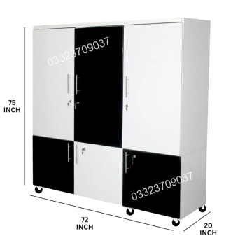 6x6 feet Wooden Cupboard, wardrobes In White & Black Color