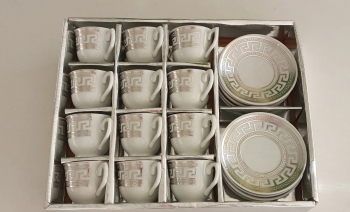 دزينة فناجين قهوة فضة ثقيل