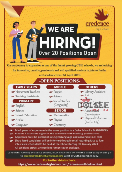 Credence High School-Dubai, a CBSE affiliated school is 