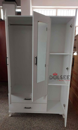 Clean white wardrobe/closet for clothes