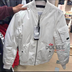 Pull and bear white bomber jacket size large over sized