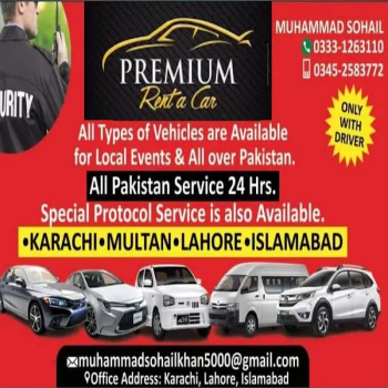 Karachi Rent a car service Hiace Bus Hiroof Van Revo Carolla