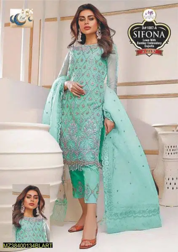 3Pc lawn Embroidered suit