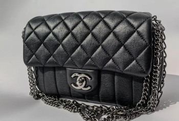 Chanel Black Quilted multi chain Flap Handbag