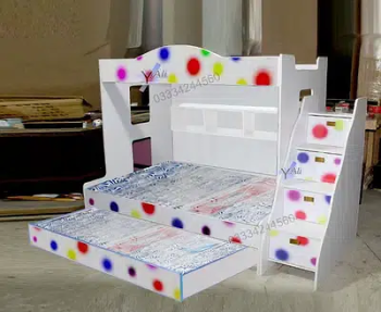 Wooden benker bed Color full ball in white color