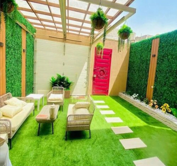 تنسيق اجمل الحدائق الجميله دبي مسابح عشب صناعي اشجار ورود