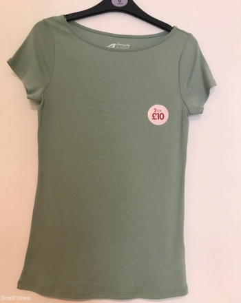 NEW With Tags BHS 100% Cotton Tshirt Size 8 SEA Mist
