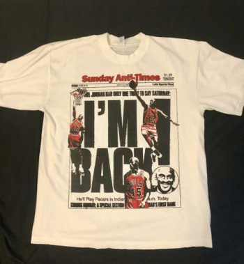 ANTI Merch Michael Jordan shirt size Large "I'm Back" Off White Limited Edition in Provo, Utah