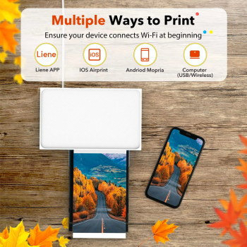 Liene Photo Printer Wireless 4x6in Picture with 20 Photo 