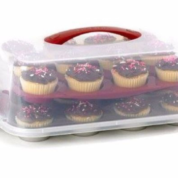 Oneida 3PC Cupcake Pan, Tray AND Cover Carrier