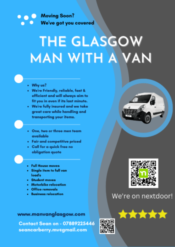 Home removals and man with a van Glasgow