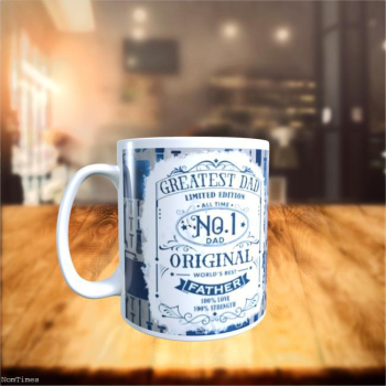 No.1 DAD Greatest Dad Father's Day Birthday Glossy Ceramic Gift Mug 11oz NEW