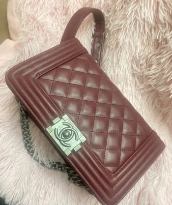 chanel boy bag in maroon!