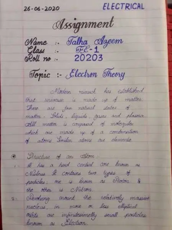 Handwriting Assignment