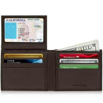 New Genuine Leather Wallet For Mens Bifold Wallet Slim Mens Wallet RFID Blocking in Los Angeles, California