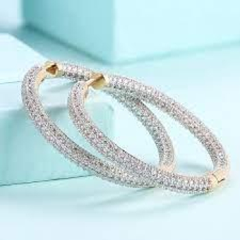 Silver Circle Hoop Earrings For Women